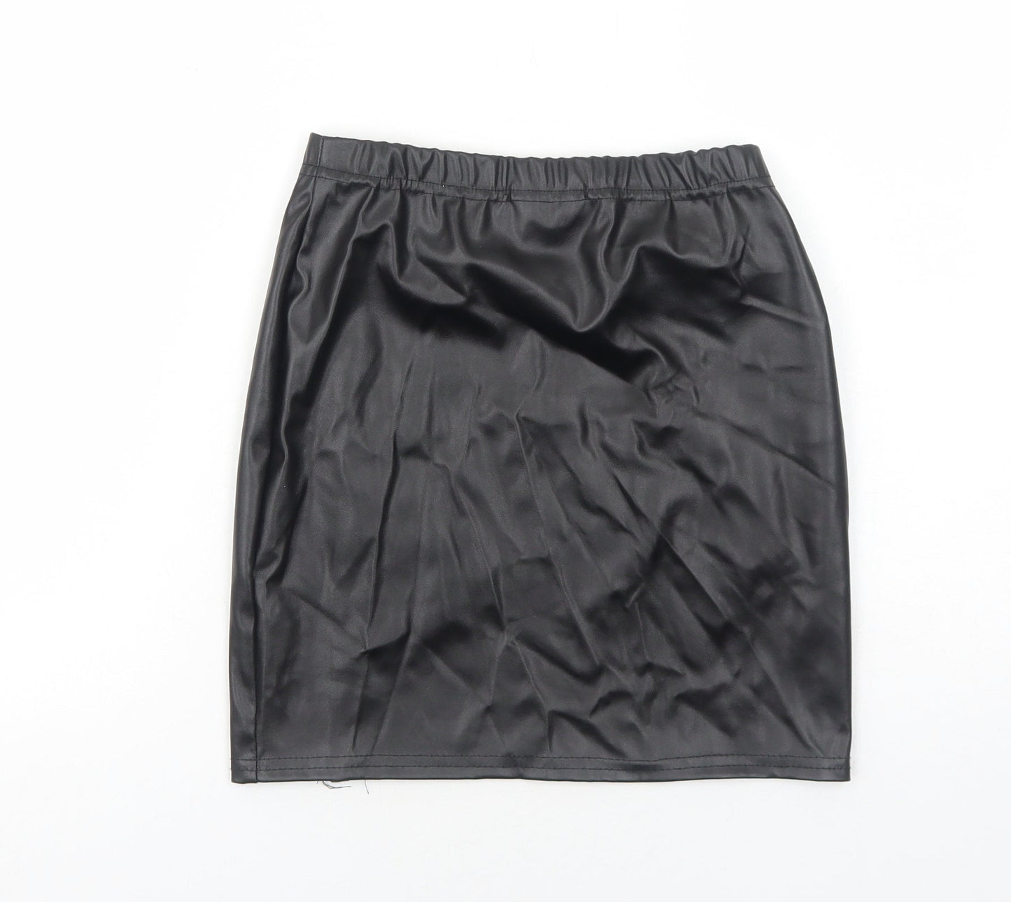 PRETTYLITTLETHING Womens Black Polyester Straight & Pencil Skirt Size 8
