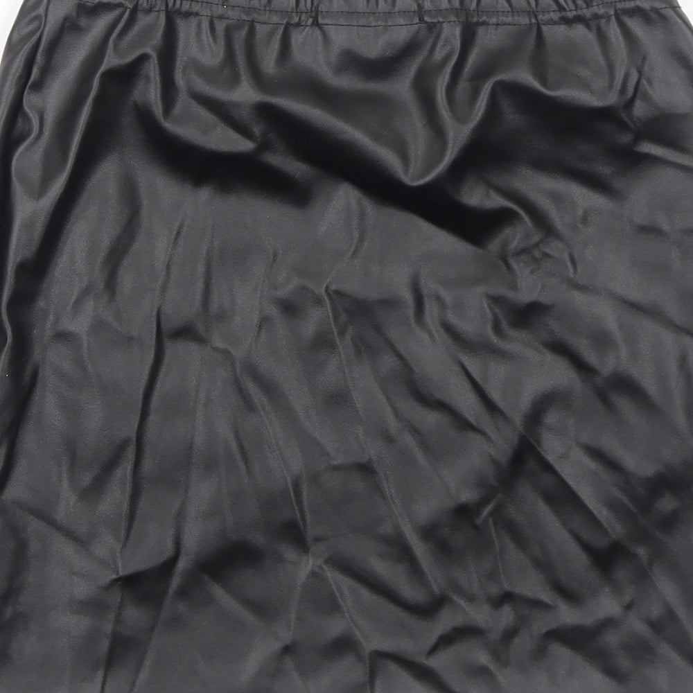 PRETTYLITTLETHING Womens Black Polyester Straight & Pencil Skirt Size 8