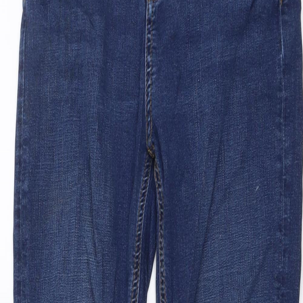 Marks and Spencer Womens Blue Cotton Skinny Jeans Size 8 L27 in Regular Button
