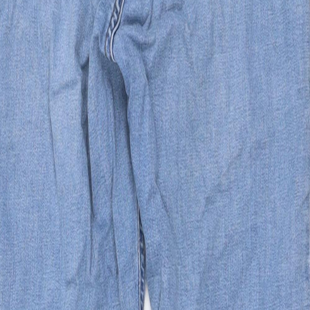 Marks and Spencer Womens Blue Cotton Skinny Jeans Size 8 L28 in Regular Button