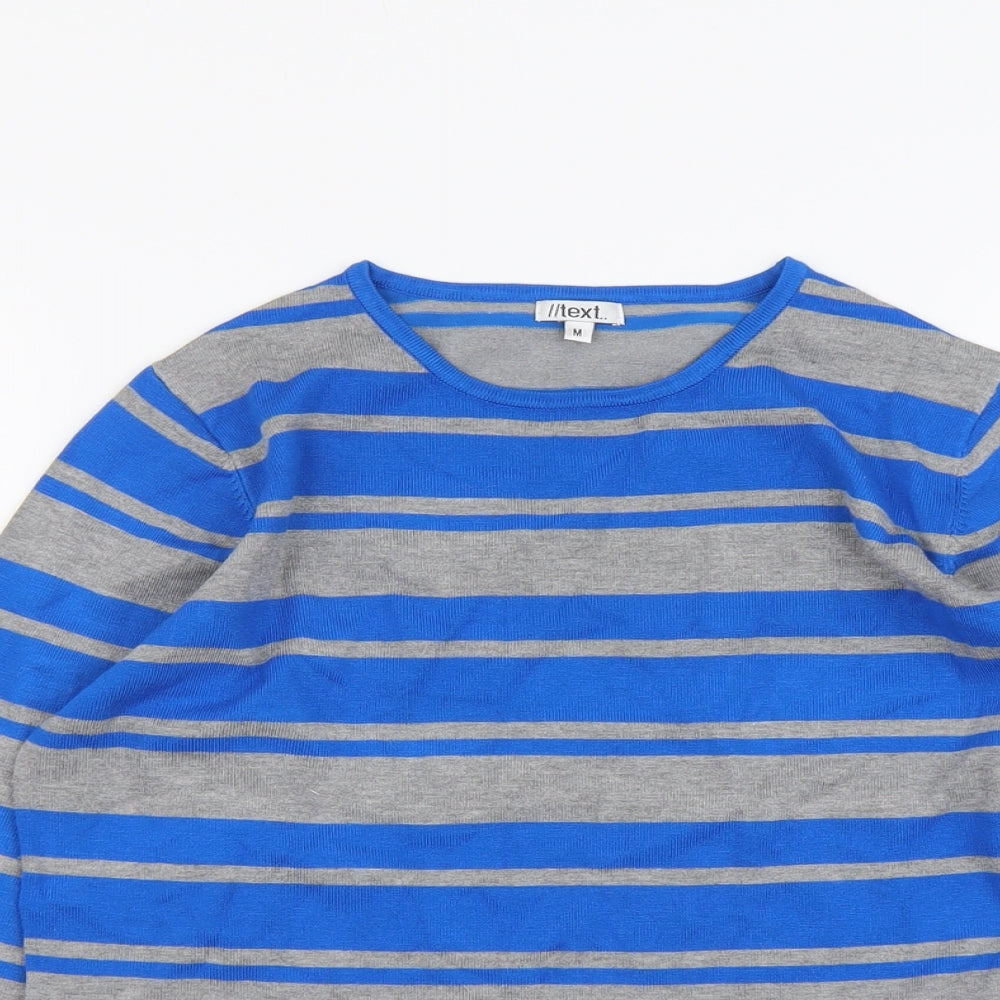 //Text.. Womens Multicoloured Scoop Neck Striped Viscose Pullover Jumper Size M