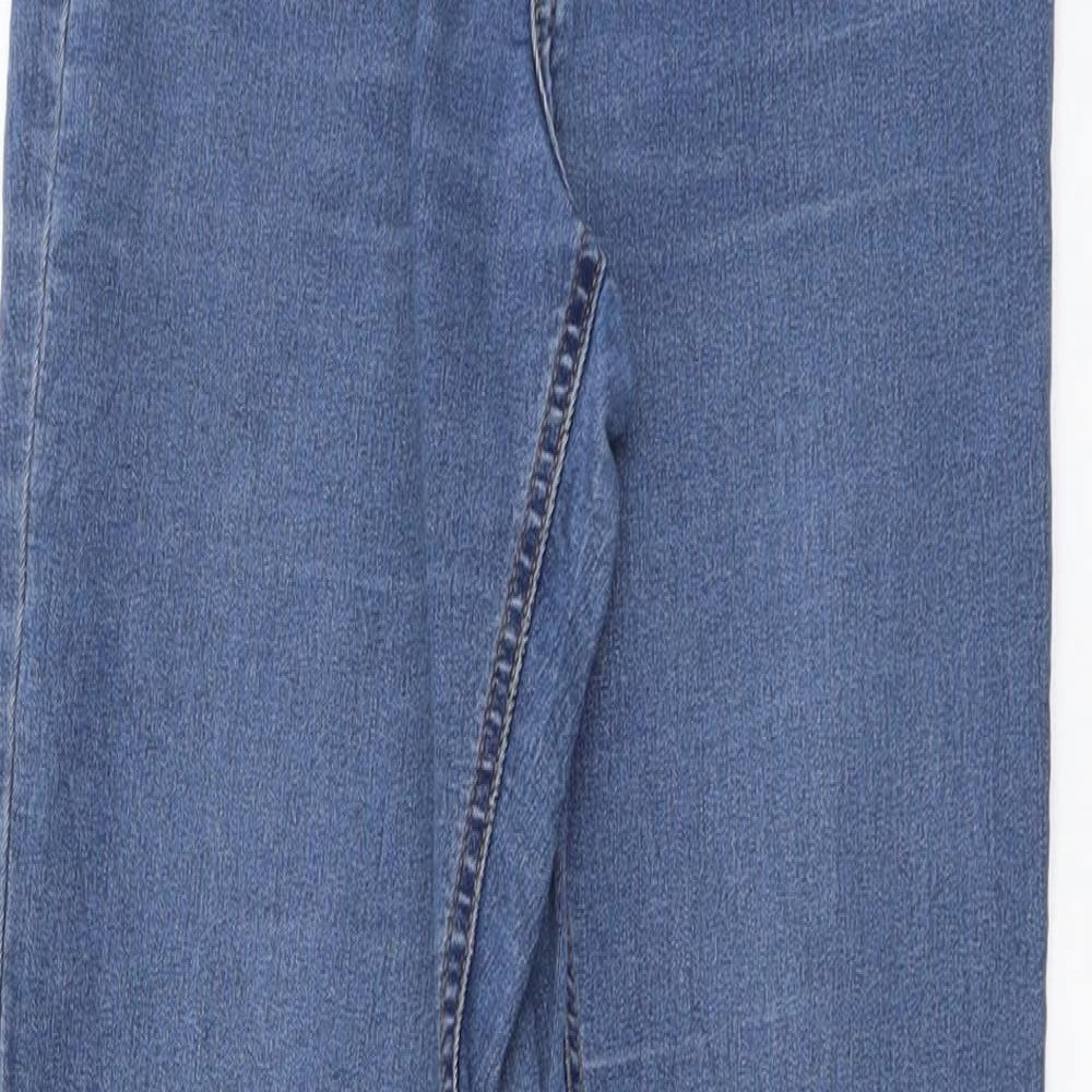 Sinsay Womens Blue Cotton Skinny Jeans Size 10 L29 in Regular Button