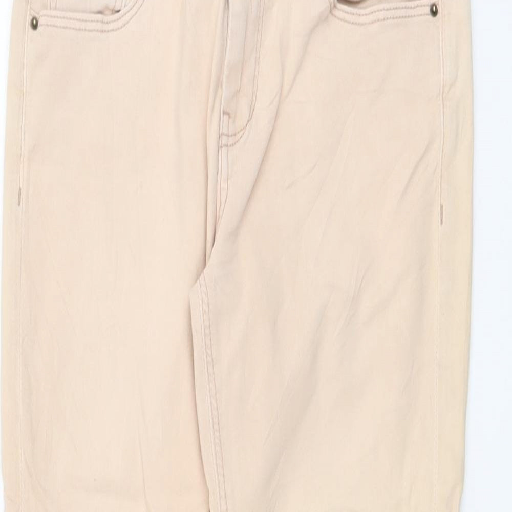 Zara Womens Pink Cotton Skinny Jeans Size 8 L25 in Regular Button