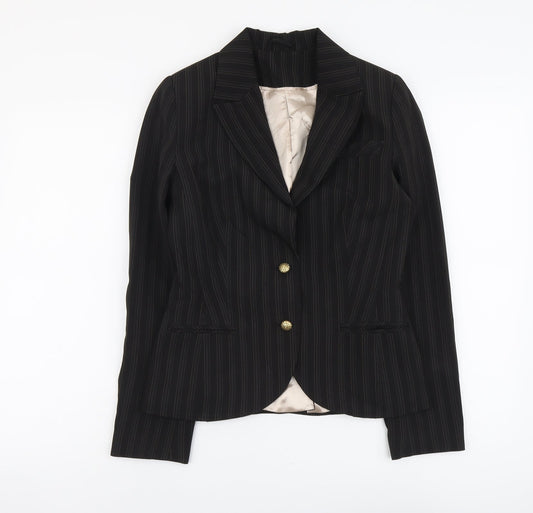 New Look Womens Brown Striped Polyester Jacket Blazer Size 10