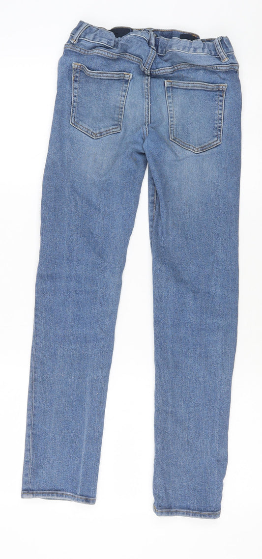 Gap Girls Blue Cotton Straight Jeans Size 14 Years Slim Zip