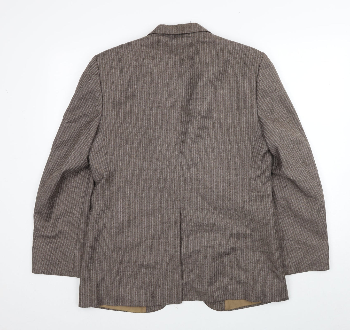 Burton Mens Brown Striped Wool Jacket Blazer Size 36 Regular