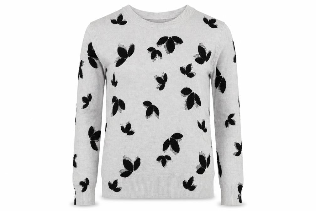 Marks and Spencer Womens Grey Round Neck Geometric Acrylic Pullover Jumper Size 10