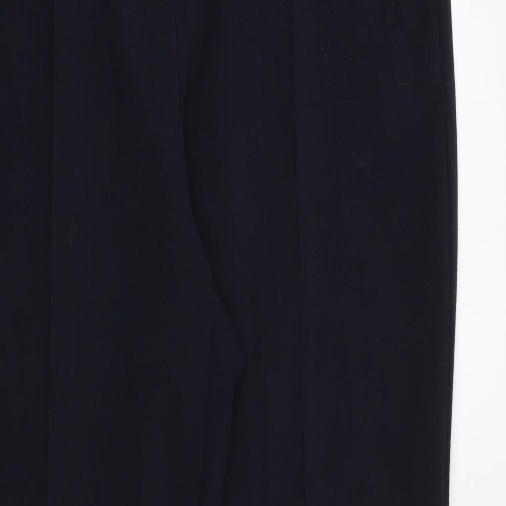 Marks and Spencer Womens Blue Polyester Trousers Size 32 in Regular Zip