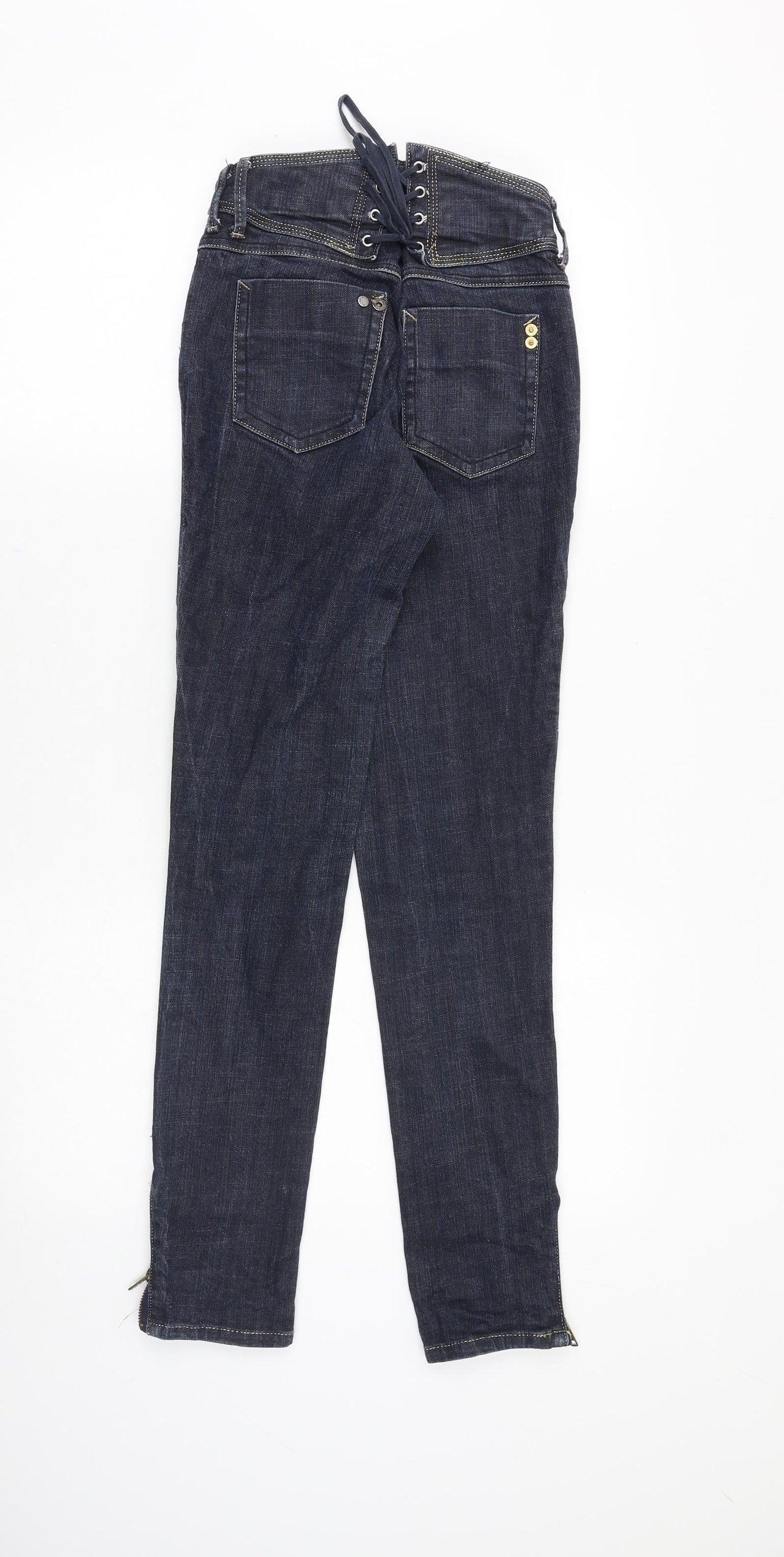 River Island Womens Blue Cotton Skinny Jeans Size 8 Slim Zip