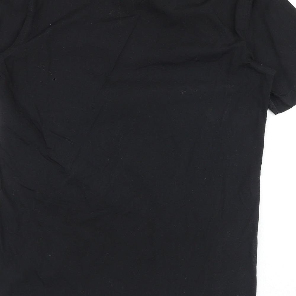 Taylor & Wright Mens Black Cotton Button-Up Size 14.5 Collared Button