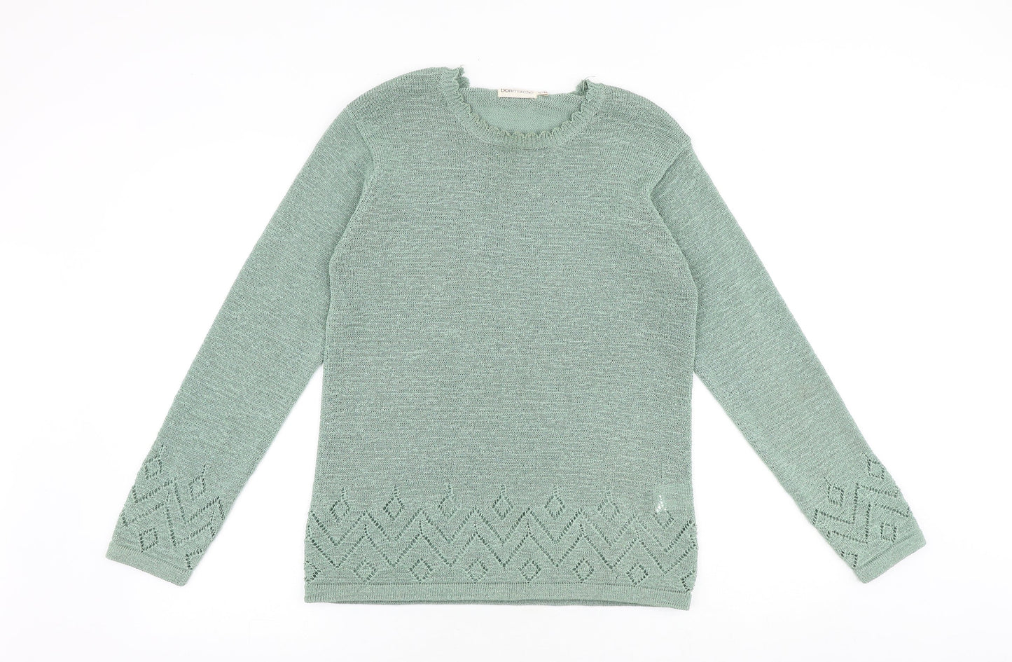 Bonmarché Womens Green Round Neck Polyester Pullover Jumper Size S