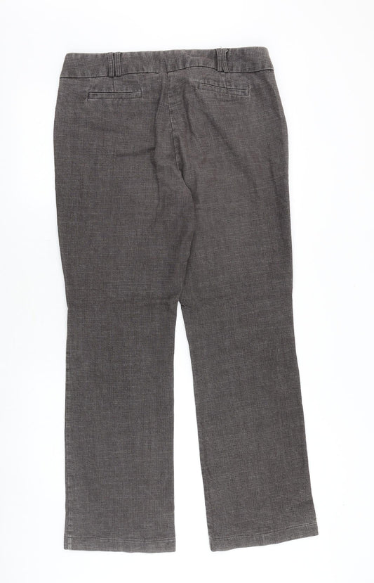Principles Womens Grey Cotton Trousers Size 34 in Regular Zip