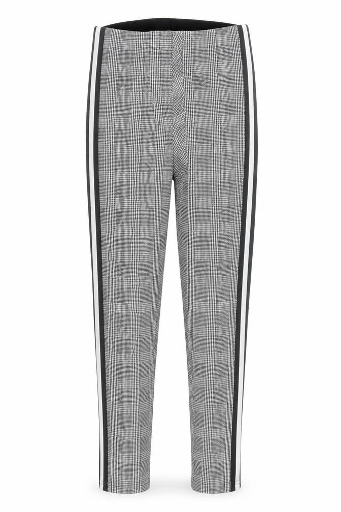 Preworn Womens Black Plaid Cotton Trousers Size S Slim