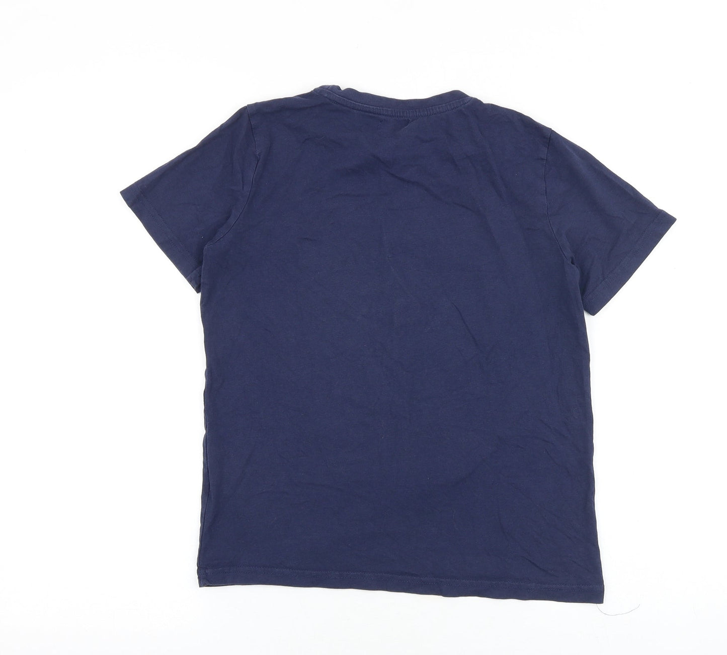 Lily&Dan Boys Blue Cotton Basic T-Shirt Size 11-12 Years Round Neck Pullover