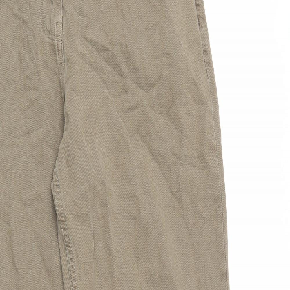 COLLUSION Mens Beige Cotton Straight Jeans Size 30 in L32 in Regular Zip - Distressed Hems
