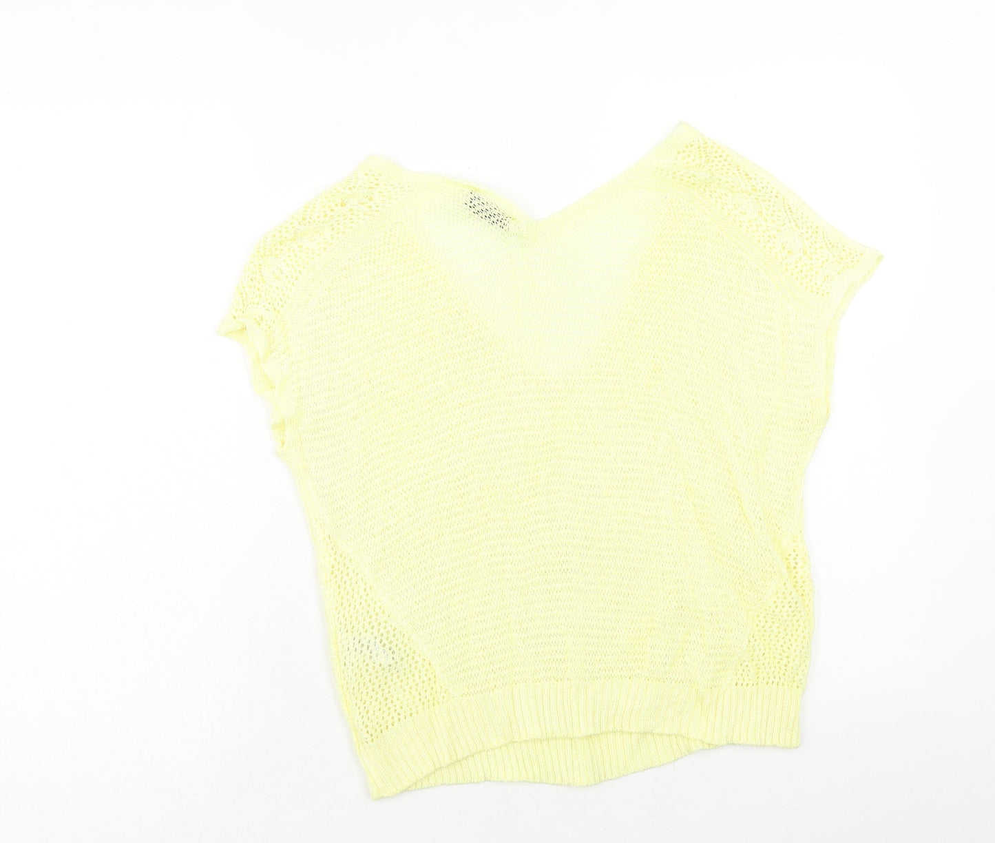 Per Una Womens Yellow Acrylic Basic Blouse Size 16 V-Neck