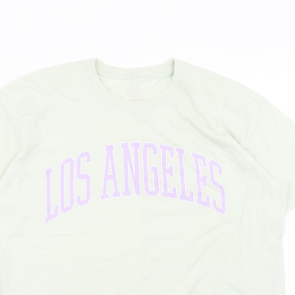 Hollister Womens Green Cotton Basic T-Shirt Size XS Round Neck - Los Angeles