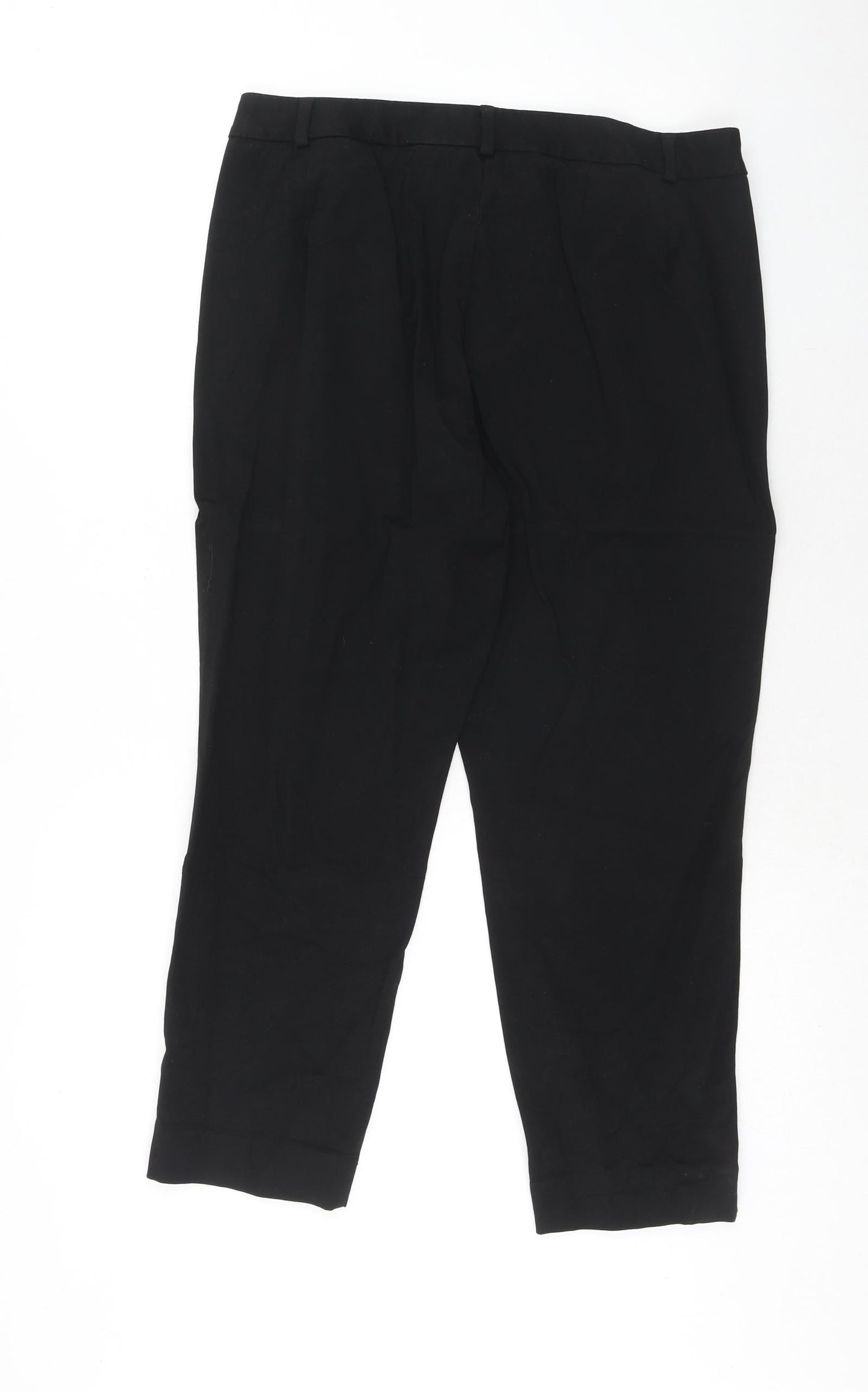 Marks and Spencer Womens Blue Viscose Trousers Size 14 Regular Hook & Eye