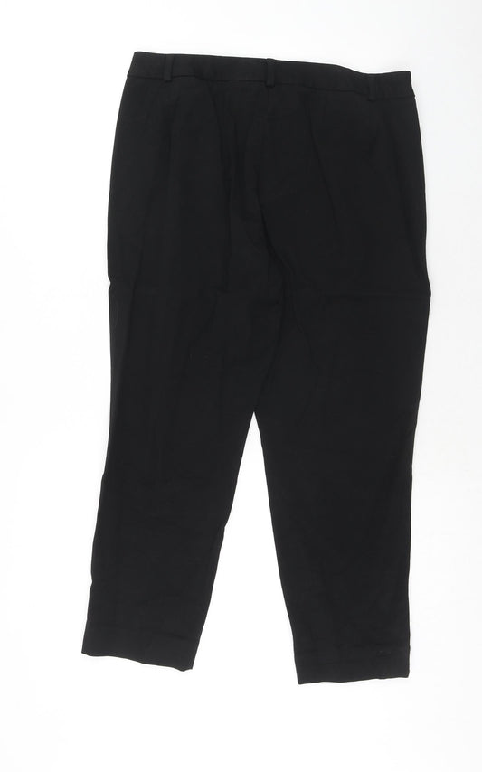 Marks and Spencer Womens Blue Viscose Trousers Size 14 Regular Hook & Eye