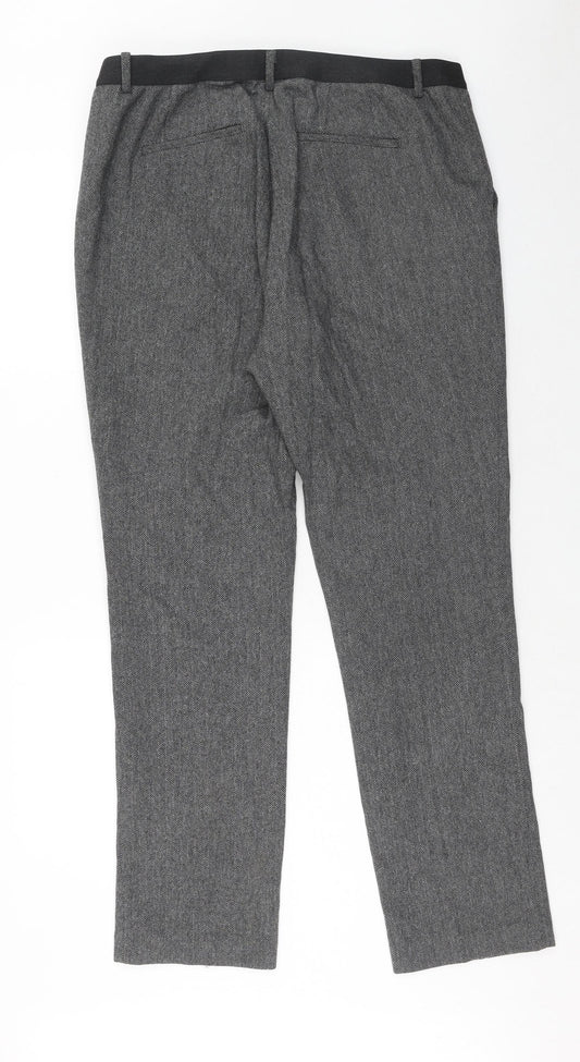 Uniqlo Womens Grey Polyester Dress Pants Trousers Size 32 in Regular