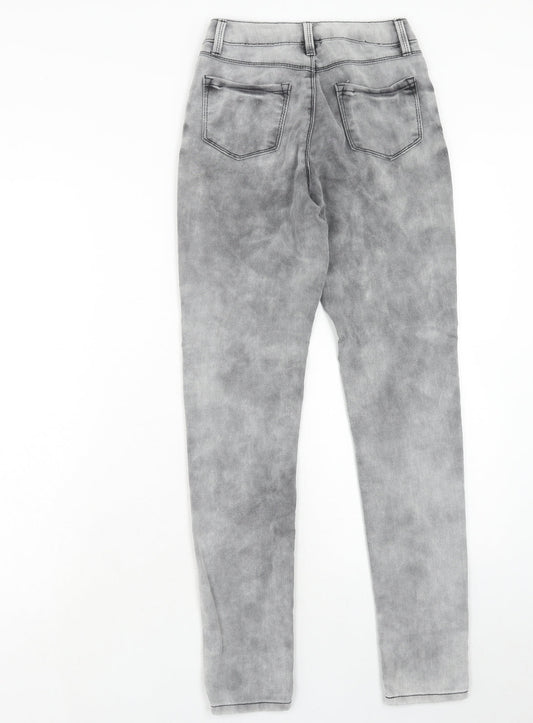 Blue Spice Womens Grey Cotton Skinny Jeans Size 26 in Regular Zip