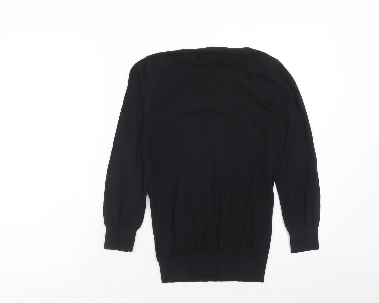 NEXT Womens Black Boat Neck Cotton Pullover Jumper Size 6