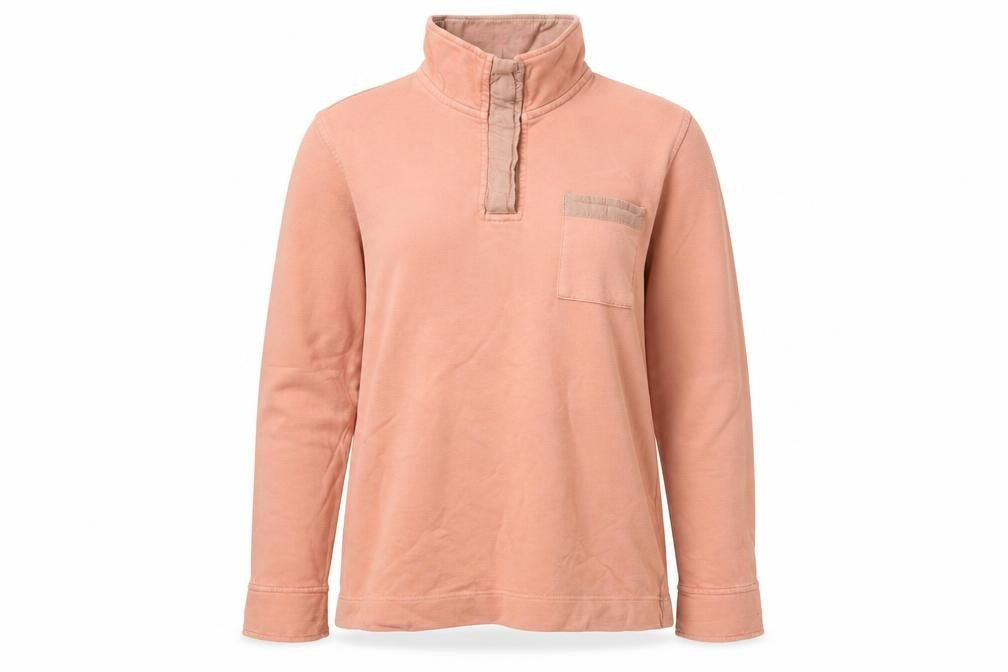 Orvis Womens Pink 100% Cotton Pullover Sweatshirt Size M Snap