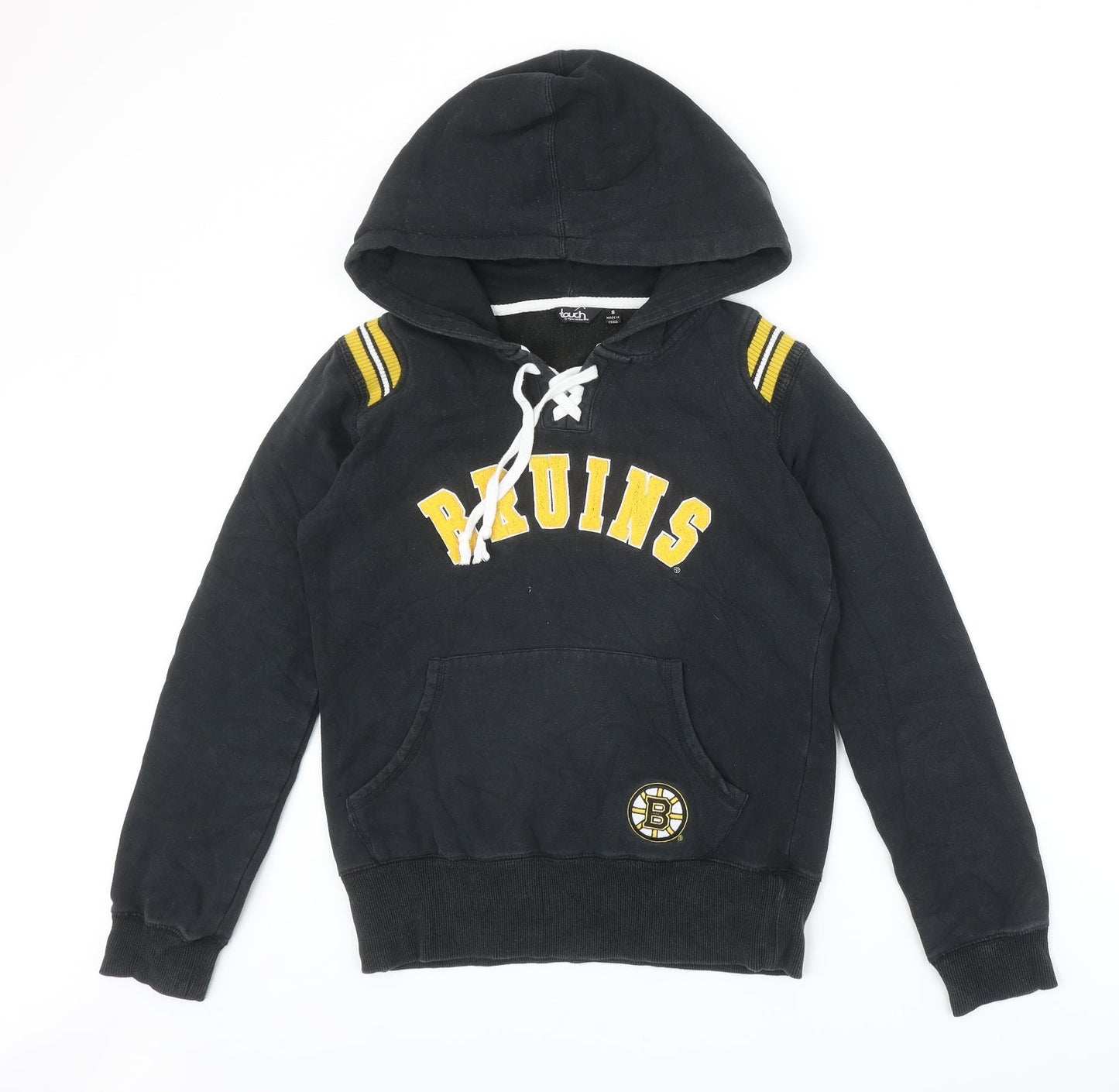 Touch Womens Black Cotton Pullover Hoodie Size S Pullover