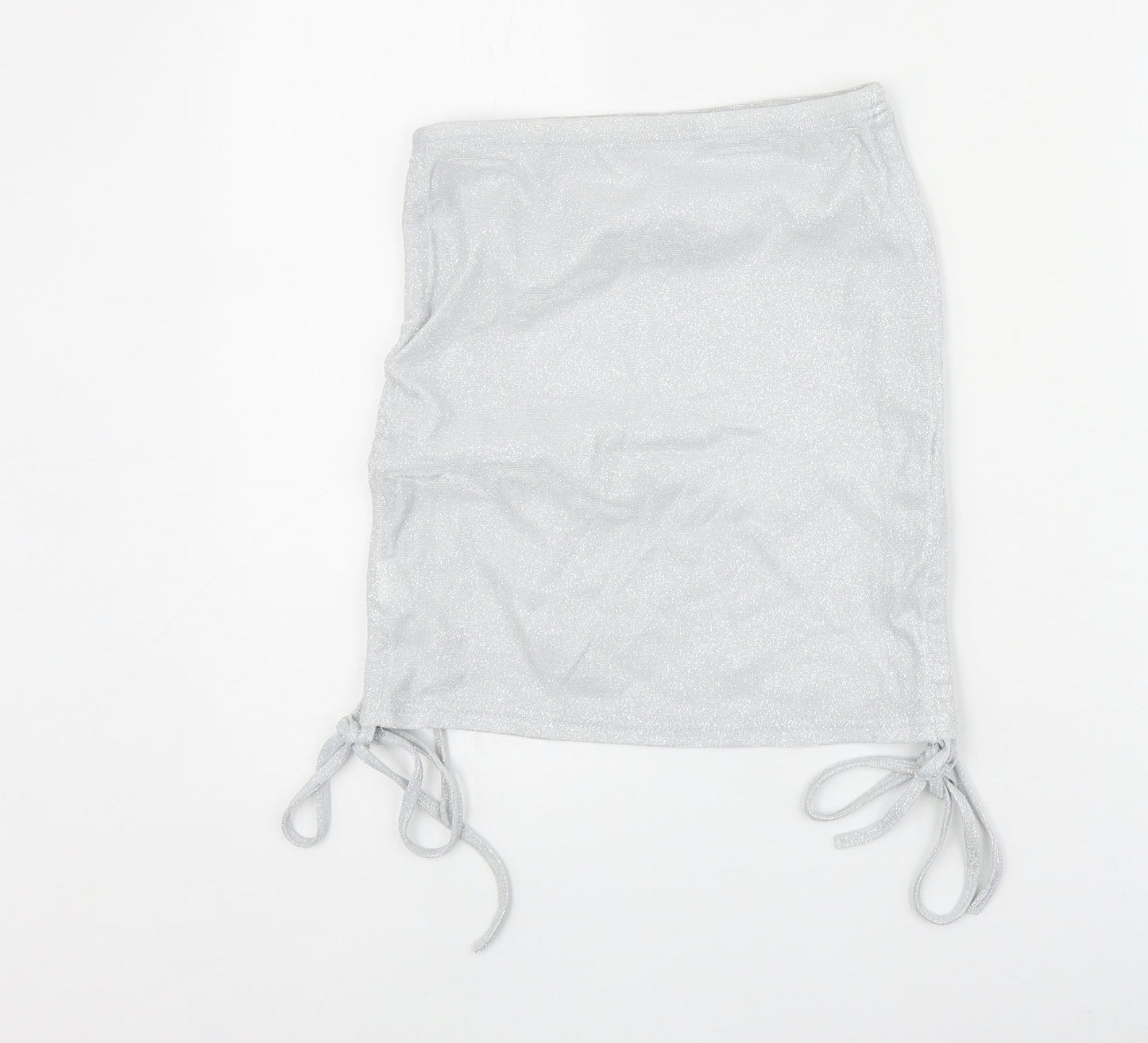 Preworn Womens Silver Polyester Bandage Skirt Size XS