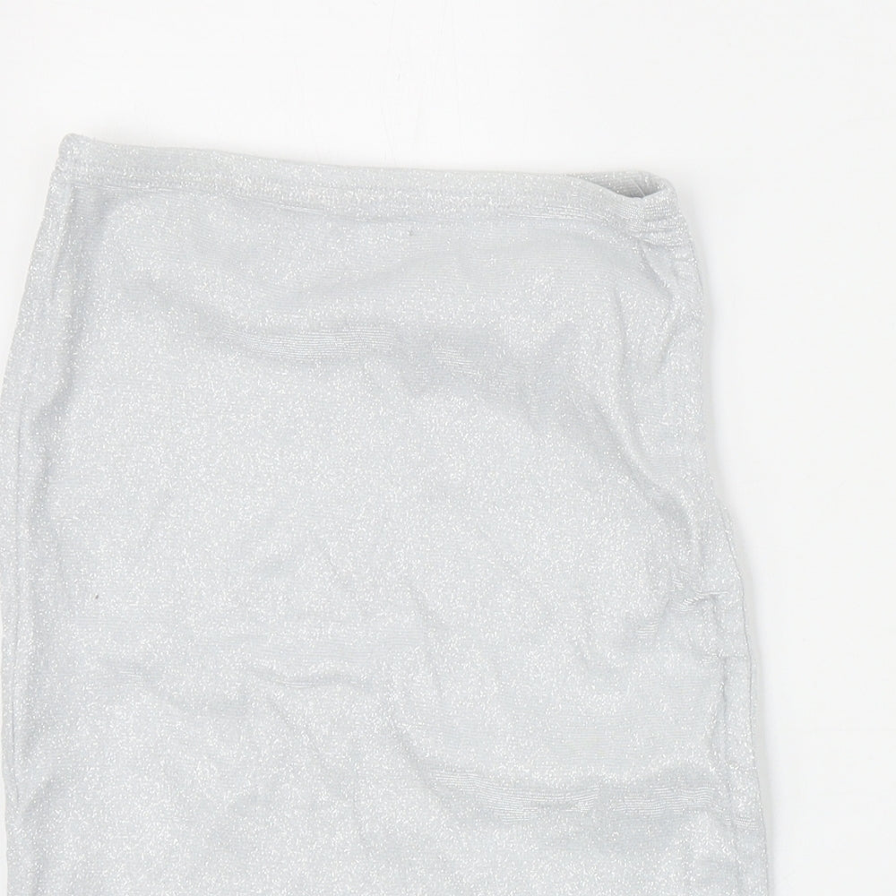 Preworn Womens Silver Polyester Bandage Skirt Size XS