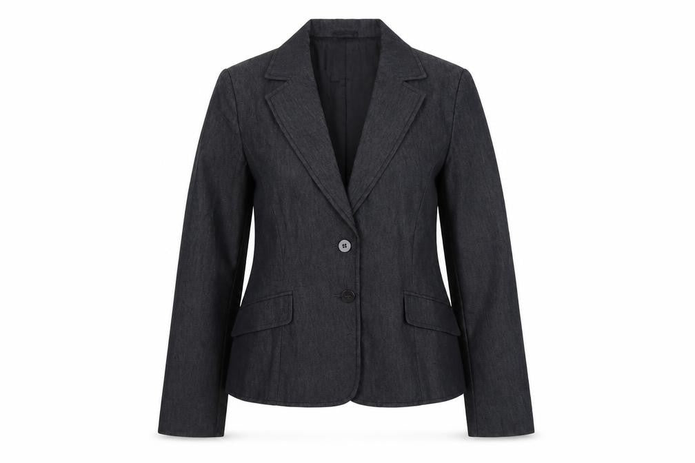 Preworn Womens Grey Cotton Jacket Blazer Size 14