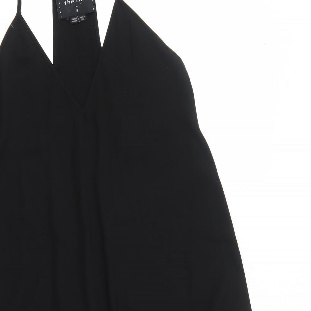 The Fifth Womens Black Polyester Trapeze & Swing Size S V-Neck Pullover