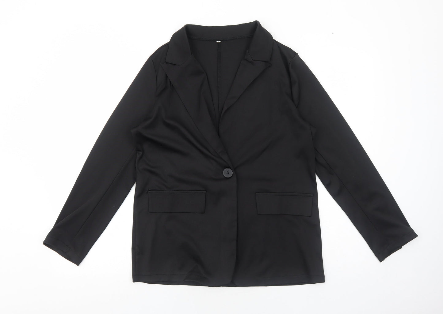 Preworn Womens Black Jacket Blazer Size M Button