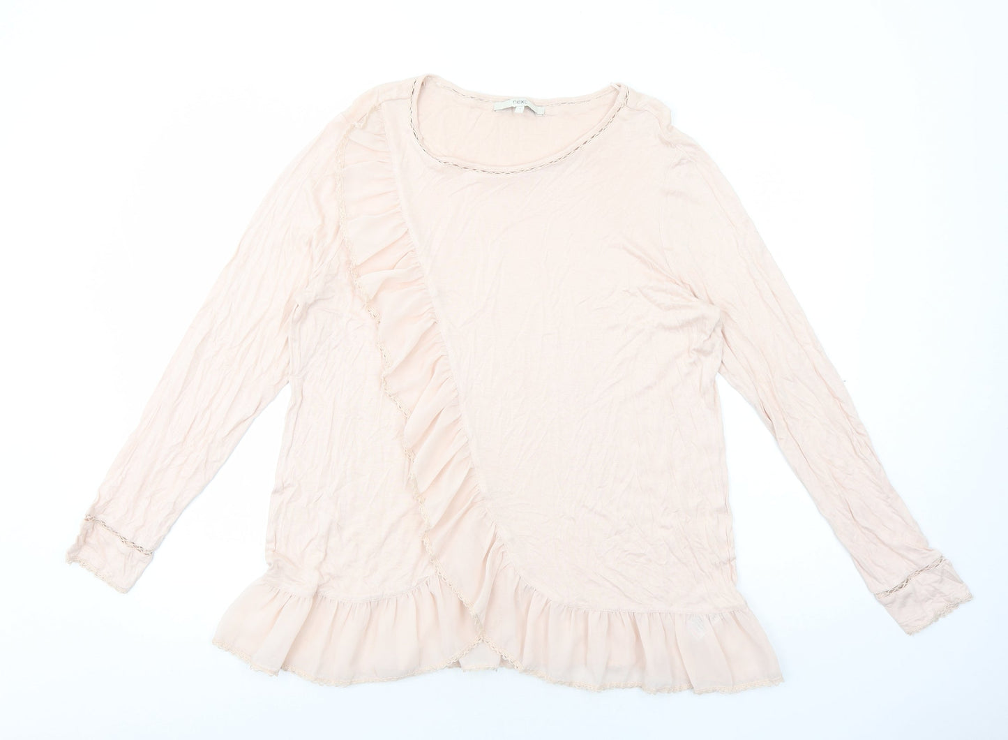 NEXT Womens Pink Viscose Basic Blouse Size 16 Scoop Neck