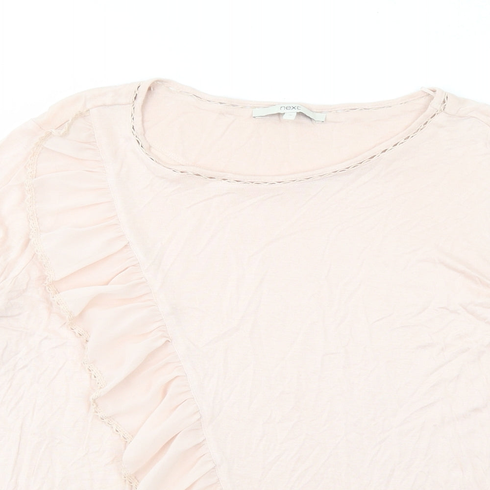 NEXT Womens Pink Viscose Basic Blouse Size 16 Scoop Neck