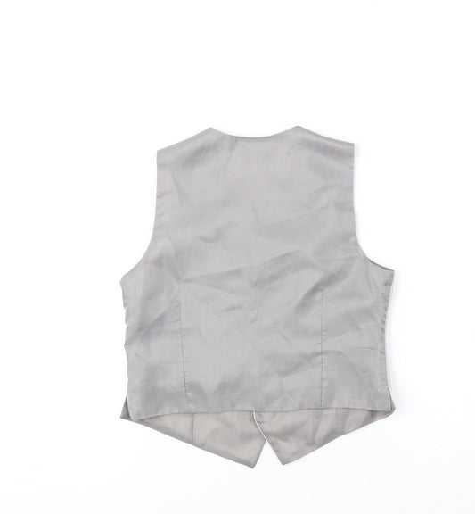 John Lewis Boys Grey Jacket Waistcoat Size 6 Years Button