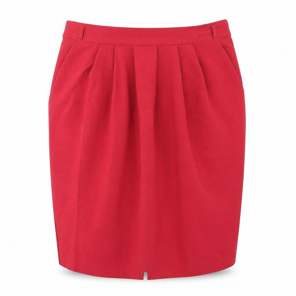 Papaya Womens Red Polyester A-Line Skirt Size 8 Zip