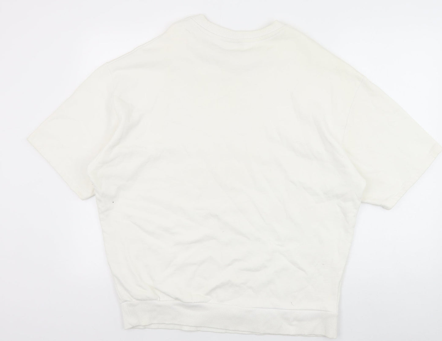 ASOS Womens White Cotton Pullover Sweatshirt Size M Pullover