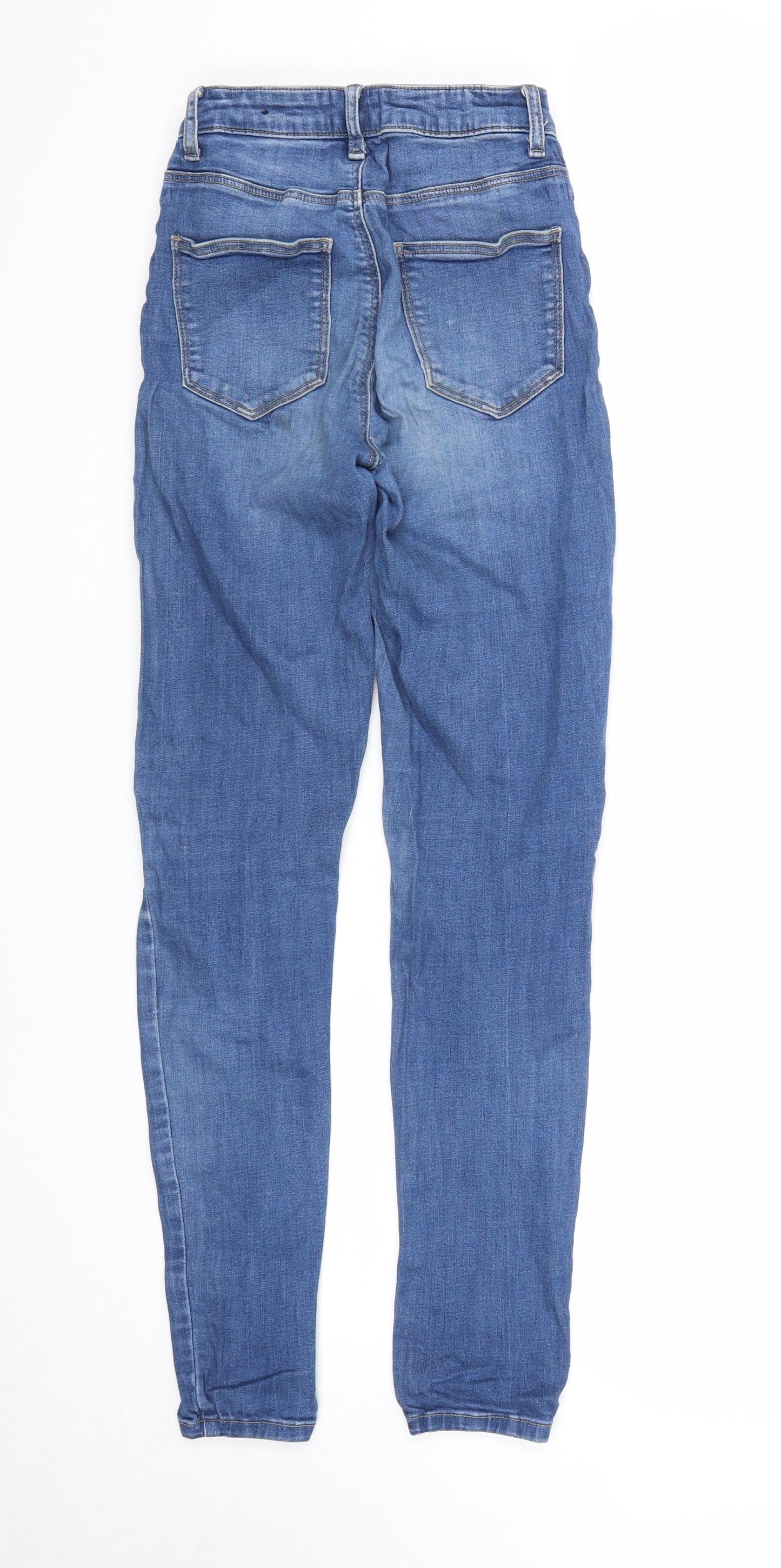 TALLY WEiJL Womens Blue Cotton Skinny Jeans Size 4 Regular Zip - Waist 22 inches