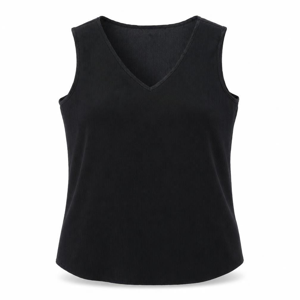Berkertex Womens Black Polyester Basic Tank Size 14 V-Neck