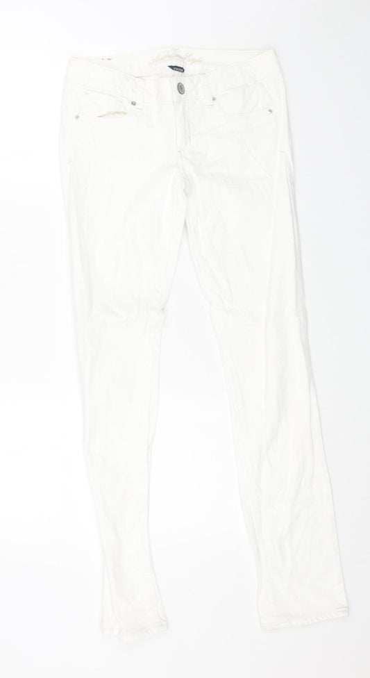 American Eagle Outfitters Womens White Cotton Skinny Jeans Size 32 in L31 in Regular Button