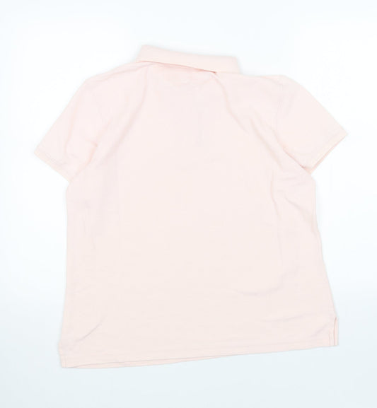 L.L. Bean Womens Pink Cotton Basic Polo Size L Collared