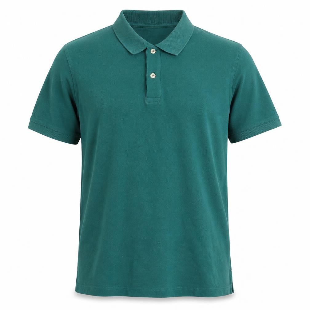 OVS Mens Green Cotton Polo Size M Collared Pullover