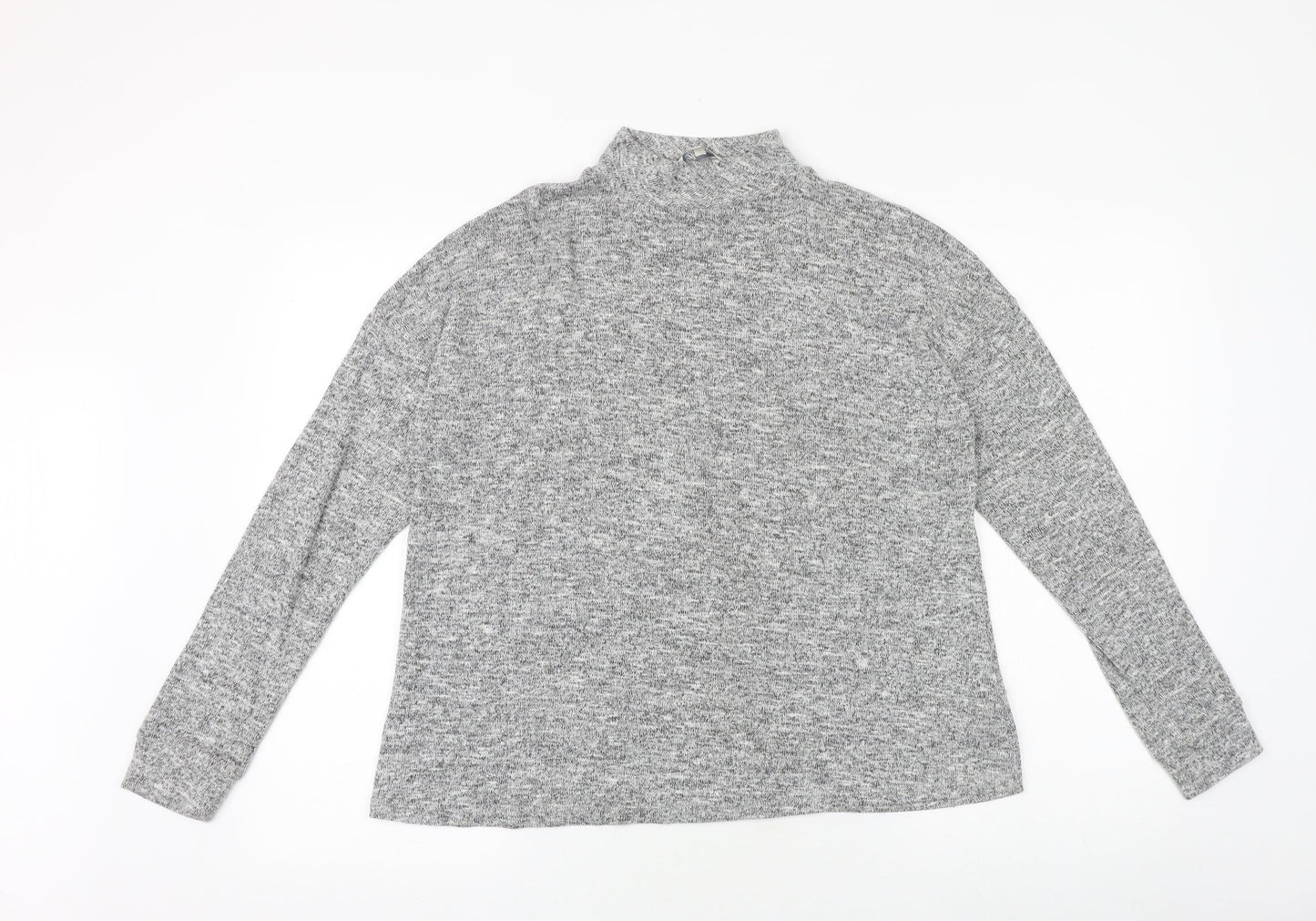 Peacocks Womens Grey High Neck Viscose Pullover Jumper Size 10
