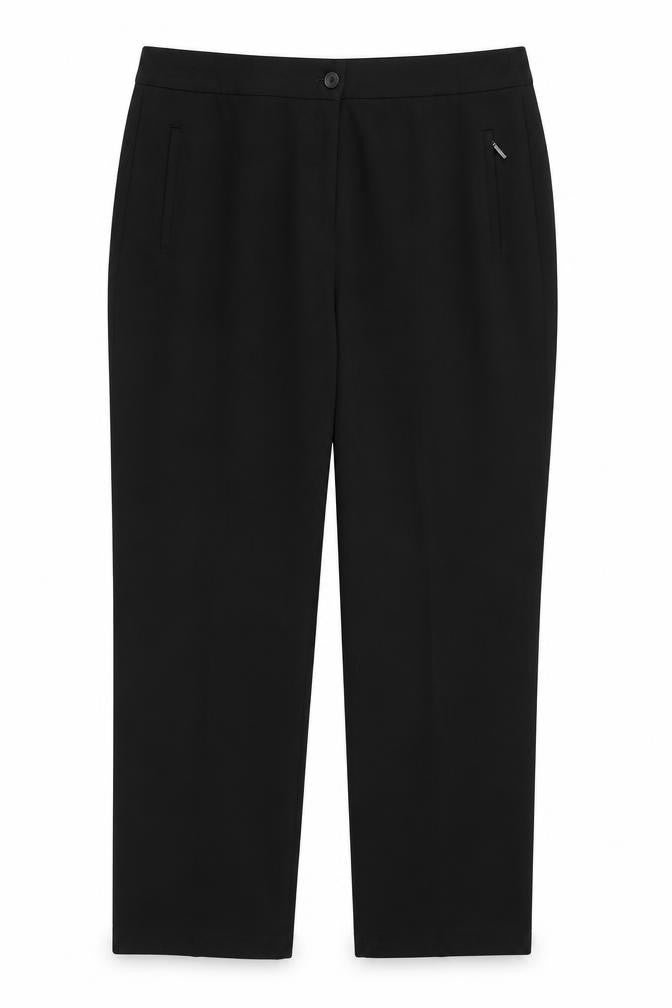Marks and Spencer Womens Black Polyester Trousers Size 14 Regular Zip