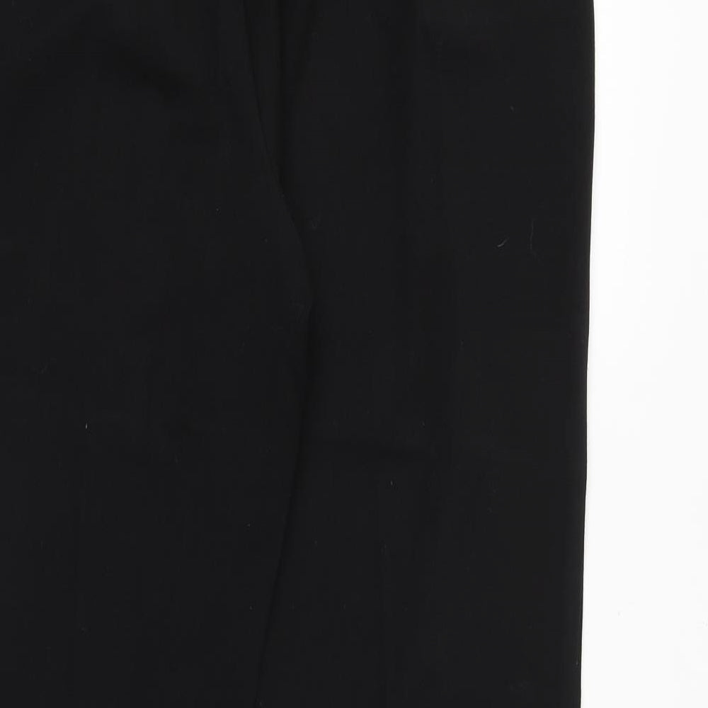 Marks and Spencer Womens Black Polyester Trousers Size 14 Regular Zip