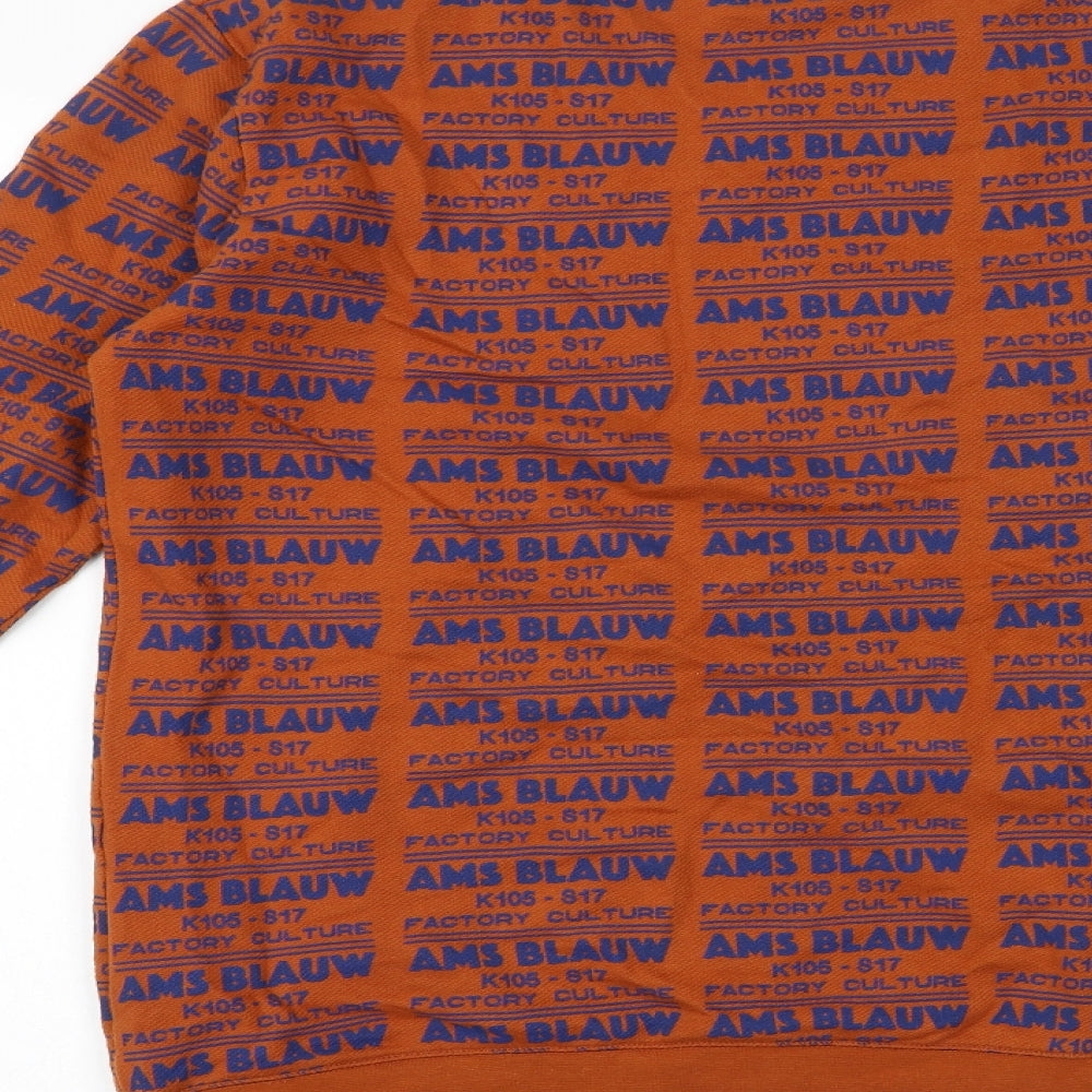 Scotch & Soda Womens Orange Cotton Pullover Sweatshirt Size 16 Pullover - Ams Blauw