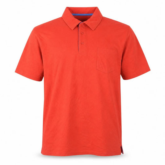 Atlas for men Mens Red Cotton Polo Size L Collared Button