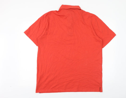 Atlas for men Mens Red Cotton Polo Size L Collared Button