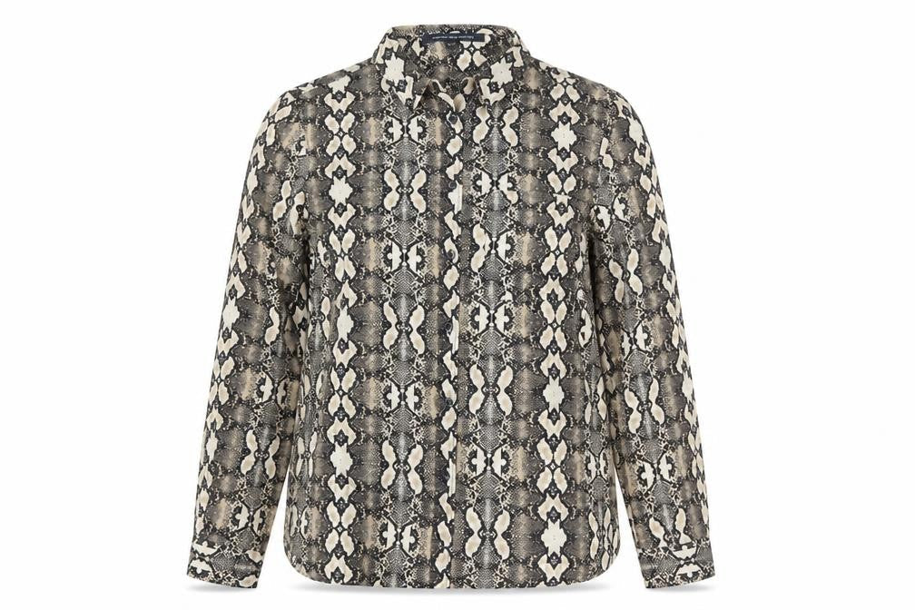 Womens UK Size 8 French Connection Brown Polyester Button-Up
